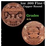 1oz .999 Fine Copper Bullion Round - Silver Certif