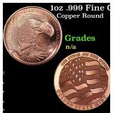 1oz .999 Fine Copper Bullion Round - Flying Eagle