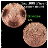1oz .999 Fine Copper Bullion Round - Aztec Calenda