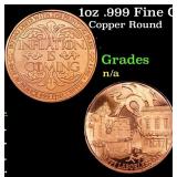 1oz .999 Fine Copper Bullion Round - Inflation is