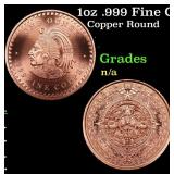 1oz .999 Fine Copper Bullion Round - Aztec Calenda