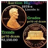1978-s Proof Lincoln Cent 1c pr70 rd dcam SEGS