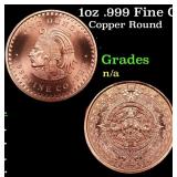 1oz .999 Fine Copper Bullion Round - Aztec Calenda