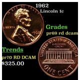 1962 Proof Lincoln Cent 1c pr69 rd dcam SEGS