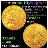 *Highlight* 1908-p Gold Indian Quarter Eagle Near