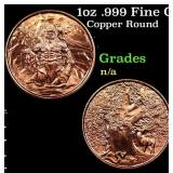 1oz .999 Fine Copper Bullion Round - Nordic Creatu