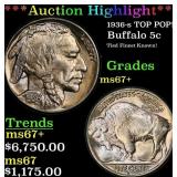 *Highlight* 1936-s Buffalo Nickel TOP POP! 5c ms67