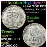 *Highlight* 1938-d Walking Liberty Half Dollar TOP