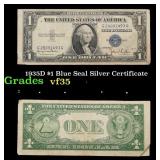 1935D $1 Blue Seal Silver Certificate Grades vf++