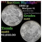 *Highlight* 1891-p Morgan Dollar $1 ms65 SEGS (fc)