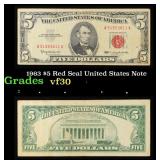 1963 $5 Red Seal United States Note Grades vf++