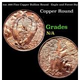 1oz .999 Fine Copper Bullion Round - Eagle and For