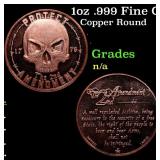 1oz .999 Fine Copper Bullion Round - 2nd Amendment