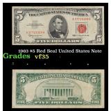 1963 $5 Red Seal United States Note Grades vf++
