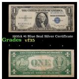 1935A $1 Blue Seal Silver Certificate Grades vf++