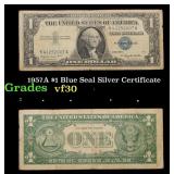 1957A $1 Blue Seal Silver Certificate Grades vf++