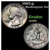 1965-p Washington Quarter 25c Grades GEM+ Unc