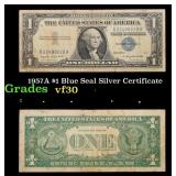 1957A $1 Blue Seal Silver Certificate Grades vf++