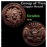 Group of Two 1oz .999 Copper Rounds - Medusa and S