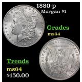 1880-p Morgan Dollar $1 Grades Choice Unc