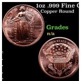 1oz .999 Fine Copper Bullion Round - Standing Libe
