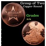 Group of Two 1oz .999 Copper Rounds - Inflation is