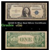 1935D $1 Blue Seal Silver Certificate Grades vf++