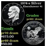 1974-s Silver Proof Eisenhower Dollar 1 Grades GEM