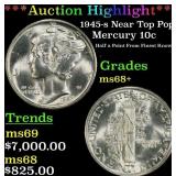 *Highlight* 1945-s Mercury Dime Near Top Pop! 10c