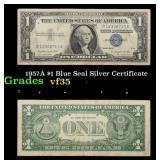 1957A $1 Blue Seal Silver Certificate Grades vf++
