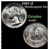 1987-d Washington Quarter 25c Grades GEM+ Unc