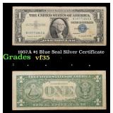 1957A $1 Blue Seal Silver Certificate Grades vf++
