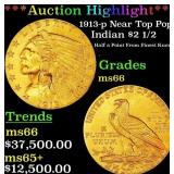 *Highlight* 1913-p Gold Indian Quarter Eagle Near