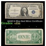 1935D $1 Blue Seal Silver Certificate Grades vf++