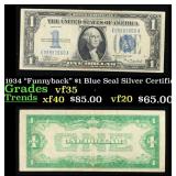 1934 $1 Blue Seal Silver Certificate Grades vf++