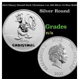 2022 Disney Donald Duck Christmas 1 oz .999 Silver