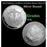 2024 Tokelau 1 oz Silver $5 Zodiac Series: Libra C
