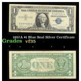 1957A $1 Blue Seal Silver Certificate Grades vf++