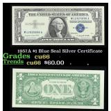 1957A $1 Blue Seal Silver Certificate Grades Gem+