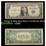 1935G $1 Blue Seal Silver Certificate Grades vf++