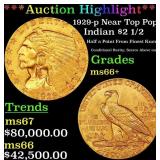*Highlight* 1929-p Gold Indian Quarter Eagle Near