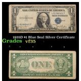 1935D $1 Blue Seal Silver Certificate Grades vf++