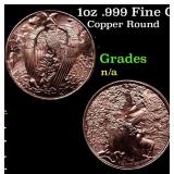 1oz .999 Fine Copper Bullion Round -Nordic Creatur