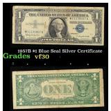 1957B $1 Blue Seal Silver Certificate Grades vf++