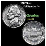 1970-s Jefferson Nickel 5c Grades GEM+ Unc