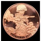 1oz .999 Fine Copper Bullion Round - Greaseman Gar