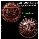 1oz .999 Fine Copper Bullion Round - Marijuana Leg