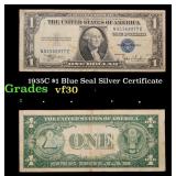 1935C $1 Blue Seal Silver Certificate Grades vf++