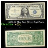 1957A $1 Blue Seal Silver Certificate Grades vf++