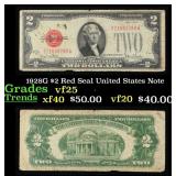1928G $2 Red Seal United States Note Grades vf+